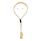 Long Gold Chain Carabiner Black Tassel Necklace