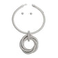 Silver Coiled Ring Collar Set