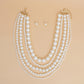Pearl Cream 5 Strand Chunky Layered Necklace