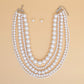 Pearl White 5 Strand Chunky Layered Necklace