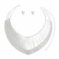 Choker Silver Wide Rigid Pointed Armor Set Women