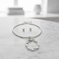 Choker Silver Ribbed Link Twisted Pendant Necklace