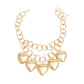 Chain Chunky Polished Gold Puffy Heart Necklace
