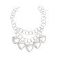 Chain Chunky Polished Silver Puffy Heart Necklace