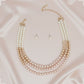 Glass Pearl Pink Cream Ombre 3 Strand Necklace