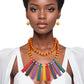 Necklace Wood Bead and Wood Bib Set for Women