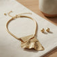 Power Pendant Gold Folded Metal Modern Necklace