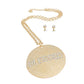 Necklace Long Gold Chain BLESSED Pendant Women