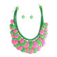 AKA Sorority Dramatic Long Cord Disc Necklace Set