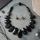 Toggle Chunky Black Leopard Bead Cord Necklace