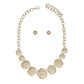 Chain Gold Heavy Duty Crinkle Metal Disc Necklace