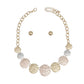 Chain Multi Heavy Duty Crinkle Metal Disc Necklace