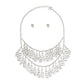 Bib Silver Tiered Teardrop Dangle Necklace Women