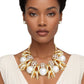 Necklace High Impact Gold Pearl Glam Bib Set Women