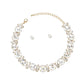 Jeweled Collar Gold Round Baguette Crystal Set