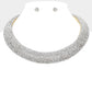 Collar Pave Clear Stone Torque Necklace for Women