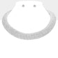Collar Silver Pearl Stone Torque Necklace Women