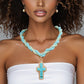 Pendant Turquoise Twisted Bead Cross Necklace