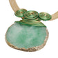 Pendant Green Druzy Stone Wire Tribal Necklace
