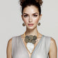 Pendant White Resin Leaf Gold Wire Tribal Necklace