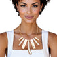 Bib Gold Sculptural Silhouette Glam Bar Necklace