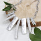 Bib Silver Sculptural Silhouette Glam Bar Necklace