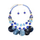 Beaded Fluid Artistic Blue Bead Marbled Disc Set