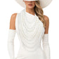 Pearl 8 Strand Cream Multi Layer Long Necklace