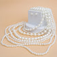 Pearl 8 Strand Cream Multi Layer Long Necklace
