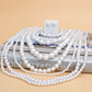 Pearl 8 Strand White Multi Layer Long Necklace