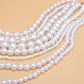 Pearl 8 Strand White Multi Layer Long Necklace