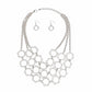 Chain Multi Row Multi Circle Silver Bib Necklace
