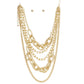 Layered Chain Gold Multi Link 5 Strand Necklace