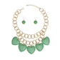 Bib Chunky Green Wooden Heart Bead Necklace
