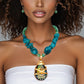 Pendant Green Stone Bead Teardrop Crystal Necklace