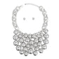Bib Opulent Ball Bead Silver Chainmaille Necklace
