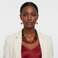 Beaded Red Chunky Mixed Bead Tribal Necklace