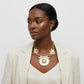 Bib Oversized Gold Sculptural Metal Disc Necklace