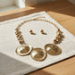 Bib Polished Gold Sculptural Metal Disc Necklace