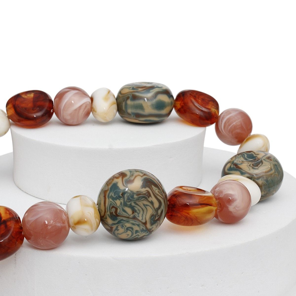 Beaded Brown Dreamy Oceanic Chunky Necklace