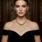 Chunky Pendant Gold Hammered Quatrefoil Necklace
