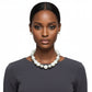 High Gloss Pearlescent White Brown 24mm Necklace