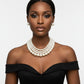 Cream Pearl Twisted 4 Strand Choker Necklace