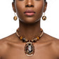 Tribal Leopard Resin Gold Wrap Choker Necklace