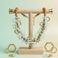 Tribal Marble Mint Square Leather Woven Necklace