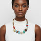 Chunky Stone Geometric Bead Flower Tribal Necklace