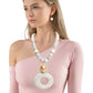 Pendant Cream Marble Bead Long Tribal Necklace