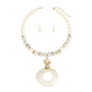 Pendant Cream Marble Bead Long Tribal Necklace