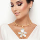 Gold Clear Crystal Flower Necklace