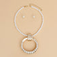 Pendant Sculpted Gold Ring Cream Pearl Necklace